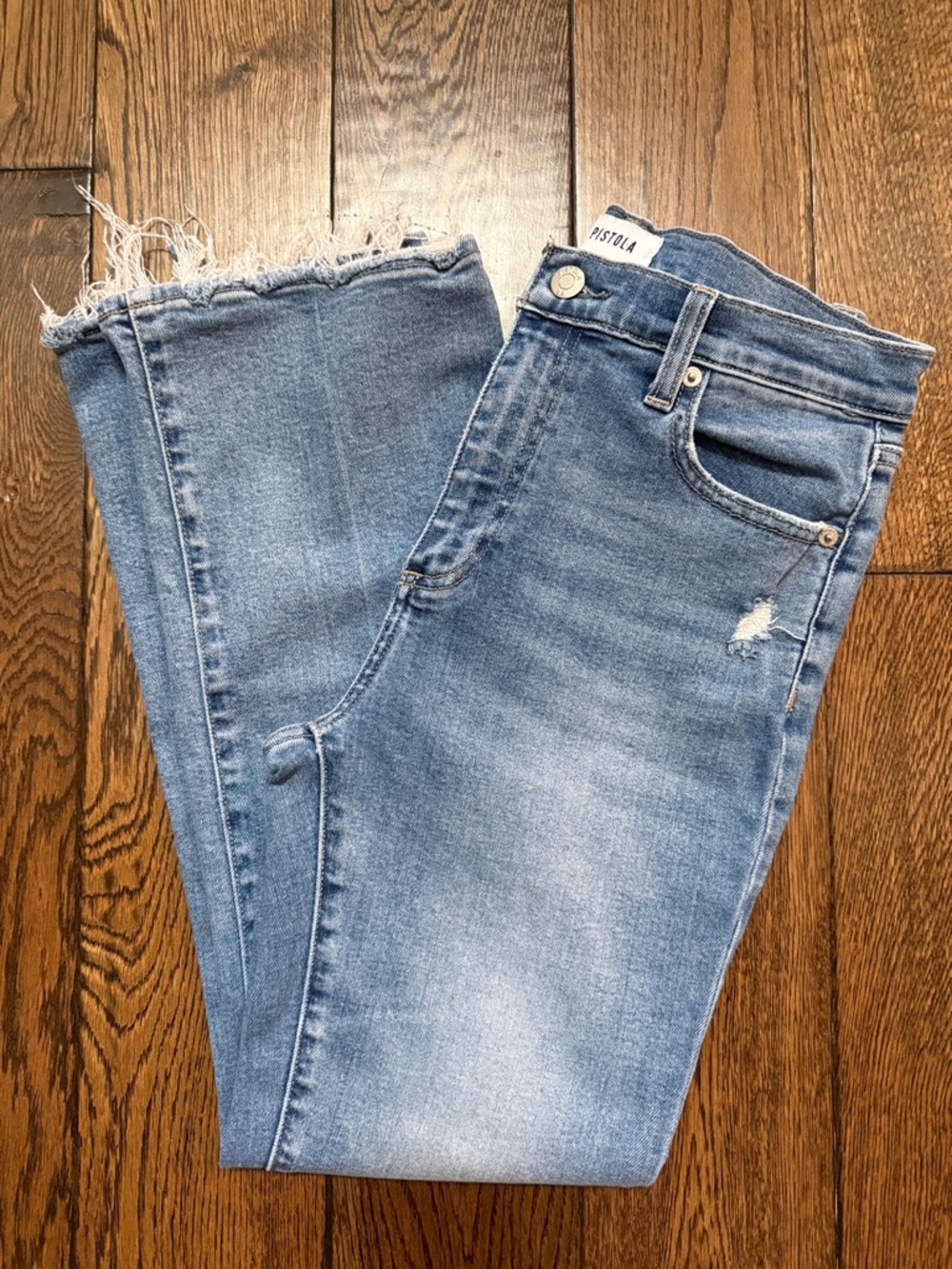 pistola Light Blue Distressed Denim Jeans